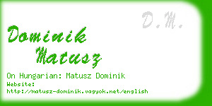 dominik matusz business card